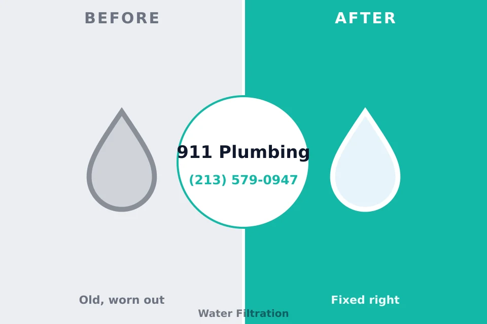 Before and after: plumbing company Delhi, LA